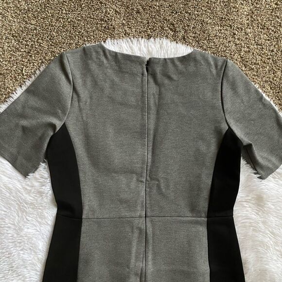 J. Crew Color Block Dress Gray Black Short Sleeve Womens Size 4 - Picture 4 of 8